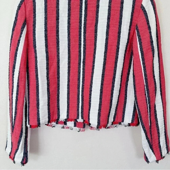 ZARA  Frayed Striped Full Zip Jacket - Picture 16 of 16